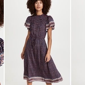 NWT Trovata Birds of Paradis Nancy Midi Dress Small